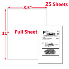 100 Full Sheet Shipping Labels 8.5x11 Self Adhesive Blank Paper for Laser Inkjet picture
