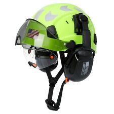 CE Construction Safety Helmet With Visor Built In Goggles Earmuffs ANSI Hard Hat picture