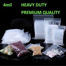 Clear Reclosable Zip Seal 4Mil Lock Top Bags Heavy Duty Plastic 4 Mil Baggies picture