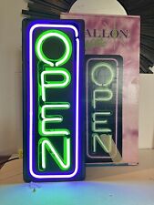 Vintage Fallon Vertical Neon Sign Open Thank You Come Again Purple Green W/Box picture