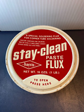 Vintage  HARRIS Stay clean soldering flux 16 oz tin can Full & orginal picture