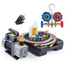4cfm Vacuum Pump Tool Set with Manifold Gauge Kit for R12 R22 R134a R502 Auto AC picture
