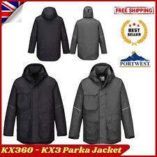 Portwest KX3 black warm quilt lined thermal waterproof coat parka jacket #KX360 picture