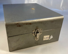 Vintage Excelsior Metal Security Filing Box Stamford Conn. USA Gray picture