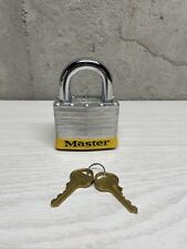 Vintage Master Lock No. # 15 Large Heavy Duty Padlock Lock EXCELLENT W 2 KEYS picture