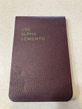 Vintage 1949 Alpha Cement Pocket Notepad  picture