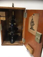 1920 Era Carl Zeiss Jena Microscope With Original Wood Case/Hardware No. 196036 picture