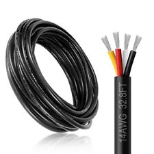  4 Conductor Wire, 32.8ft Black PVC Stranded Tinned Copper 32.8FT/10M 14 Gauge picture