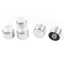 5pcs Ribbed Grip Potentiometer Rotary Knobs Caps 6mm Dia. Hole Silver Tone picture
