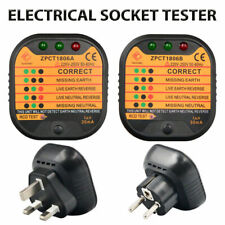 30mA Socket Tester 230 Test Plug In Socket Safe Fault Earth Live Neutral plastic picture