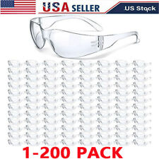 1-200 PAIR PACK Protective Safety Glasses Clear Lens Work UV ANSI Z87 Lot of 12 picture