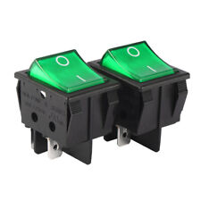 2pcs AC 20A/125V 22A/250V DPST 4P NO/OFF Green LED Light Rocker Switch picture