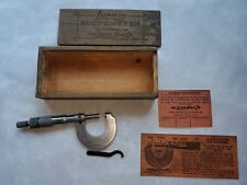 Vintage Lufkin No. 1641 Outside Micrometer,  With Original Wood Box picture