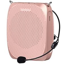  Portable Mini Voice Amplifier with Wired Microphone Headset and Rose-Gold picture