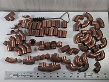 68 Vintage 1/2 Copper Fittings Lot Cleaner Brush Corners T Connections Supports picture