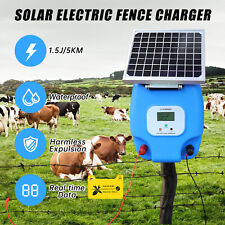 Solar Powered Fence Charger 5W Electric Fence Energizer for Livestock Horse Goat picture
