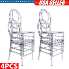 4PCS Chairs Crystal Clear Resin Transparent Chiavari Stackable Dining Chairs picture