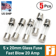 5 Pcs  Fast-Blow Fuse 20A 250V Glass Fuses 5 x 20 mm (20 Amp) | US Ship picture