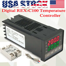 LCD PID REX-C100 Temperature Controller SSR 40A K Thermocouple Heat Sink L7F1 picture