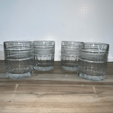 Vintage Anchor Hocking Set of 4 Double Old Fashioned Barware Glasses Clear picture