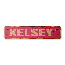 KELSEY Vintage Street Sign Childrens Name Room Metal Sign picture