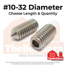 #10-32 Stainless Steel Cone Point Allen Socket Set Screw (Choose Length & Qty) picture