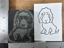 Vintage Cute Puppy Dog Letterpress Printer Block Stamp picture