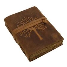 Handmade Tree  leather journal vintage antique Deckle edge paper skechbook gift  picture
