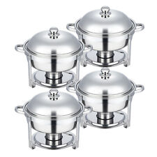 4 Pack 5.3 Qt Stainless Steel Chafer Chafing Dish Sets Bain Marie Food Warmer picture