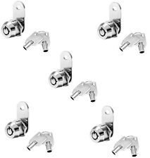 Set of FIVE Tubular Cam Locks; Cabinet Toolbox Drawer Safe, RV Lock, Camper picture