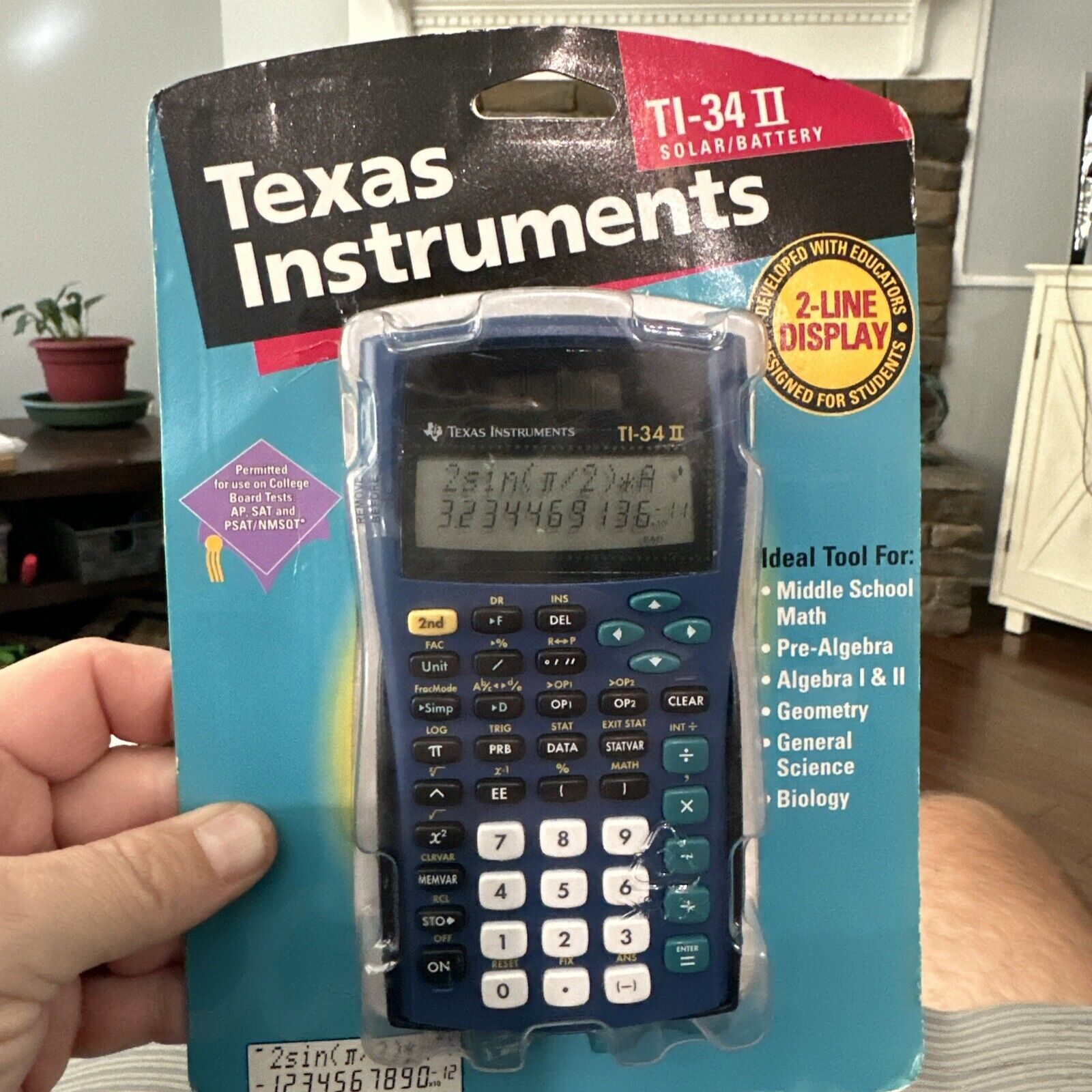 Vintage (2000) Sealed Texas Instruments TI-34 II Solar/Battery Calculator