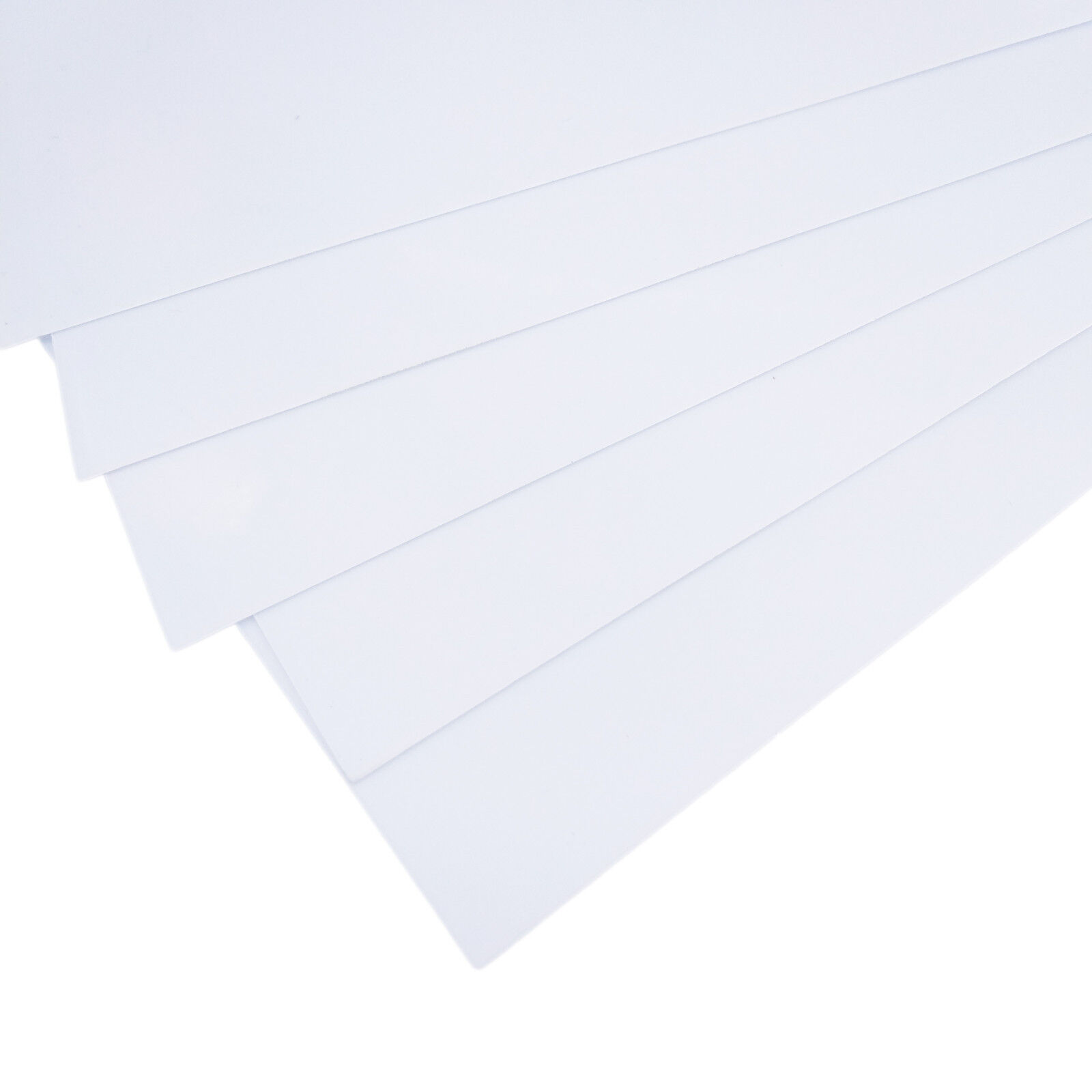 US Stock 5pcs ABS Styrene Plastic Flat Sheet Plate 0.5mm x 200mm x 250mm White