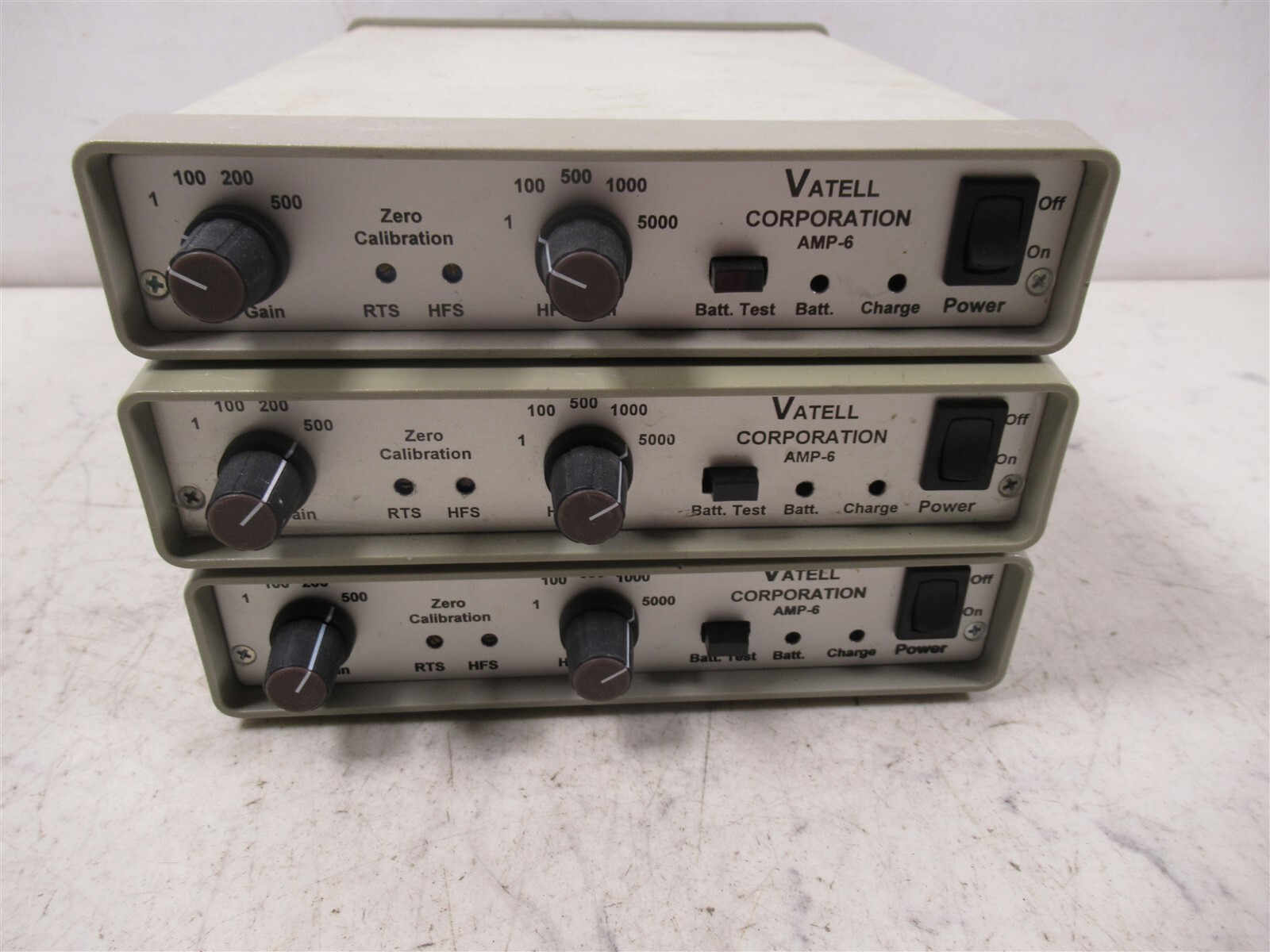 Lot of 3 Vatell Corporation AMP-6 Signal Conditioning Dual Channel HFM Amplifier Lot of 3 Vatell Corporation AMP-6 Signal Conditioning Dual Channel HFM Amplifier