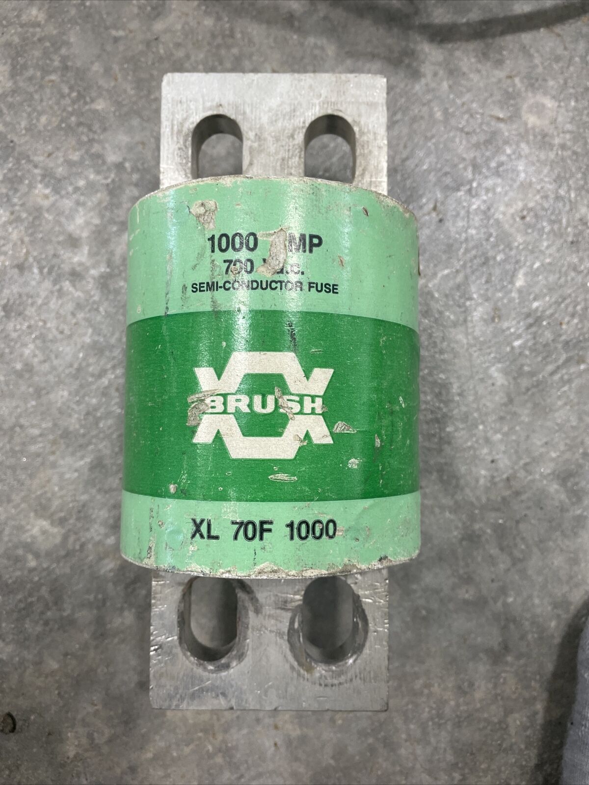 (1 UNUSED) Brush 1000 Amp 500 volt Semi-conductor fuse XL 70F 1000