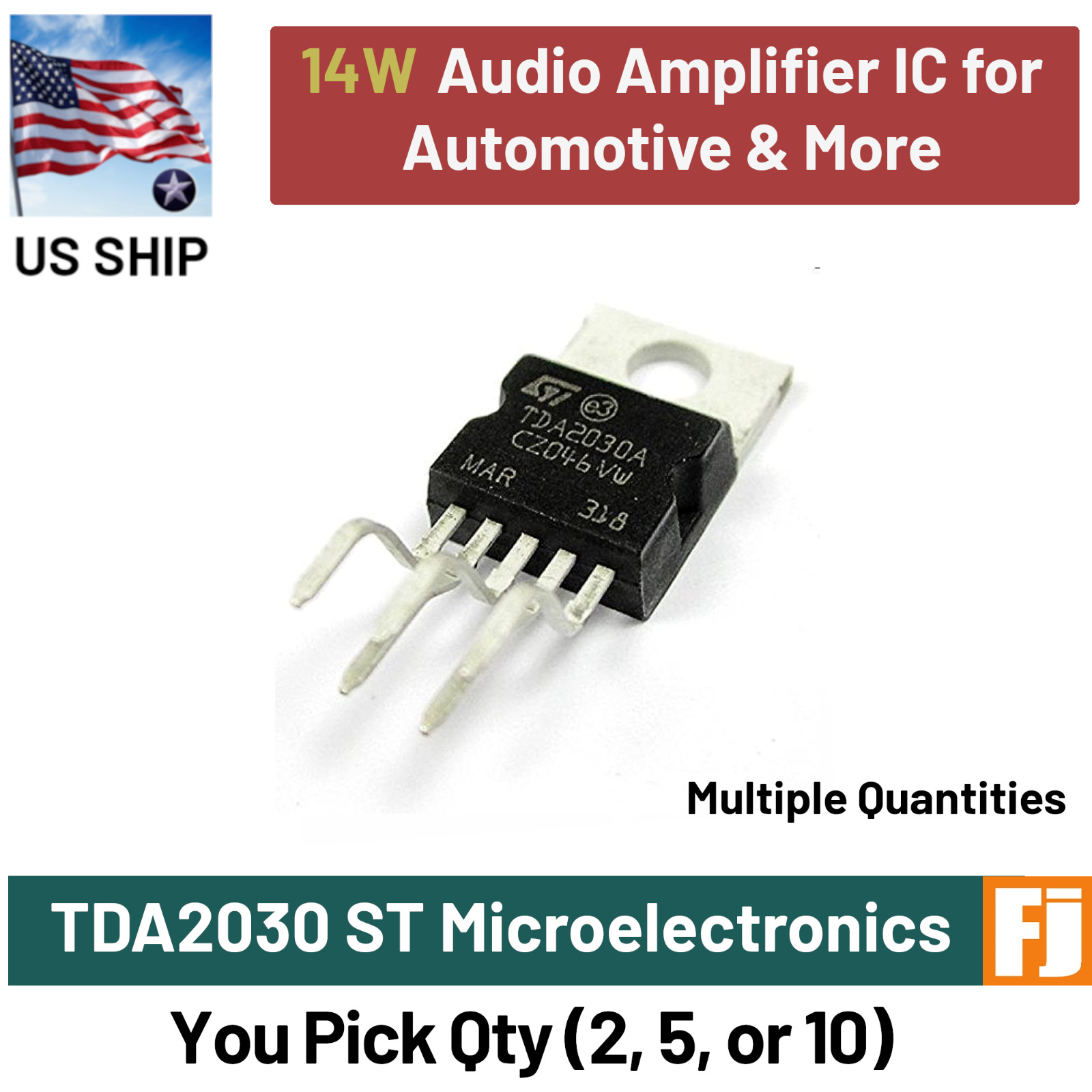 TDA2030 TDA2030A 14W ST ZIP-5 Versatile AUDIO AMPLIFIER IC Car DIY  | US Ship