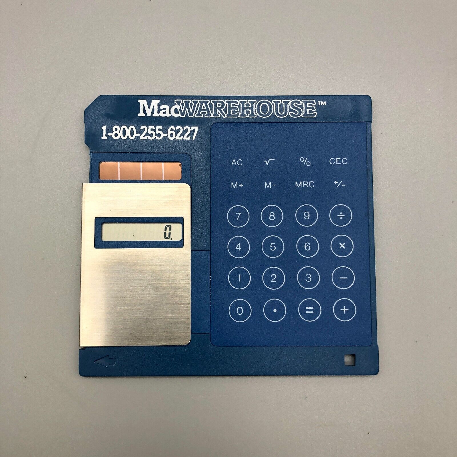 Vintage Mac Warehouse  3.5” Floppy Disk Solar Powered Calculator Company Swag