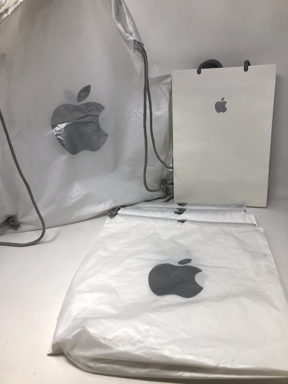 Lot of 6 Vintage Apple Drawstring Bags For iPhone, Mac, Apple Watch, iPod