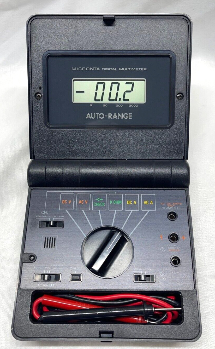 Vintage Micronta Auto Range Digital Multimeter 22-193 Radio Shack Grt Condition