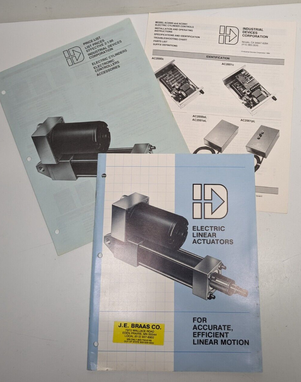 Vintage ID Industrial Devices Linear Actuators Reference Guide/Catalog ++