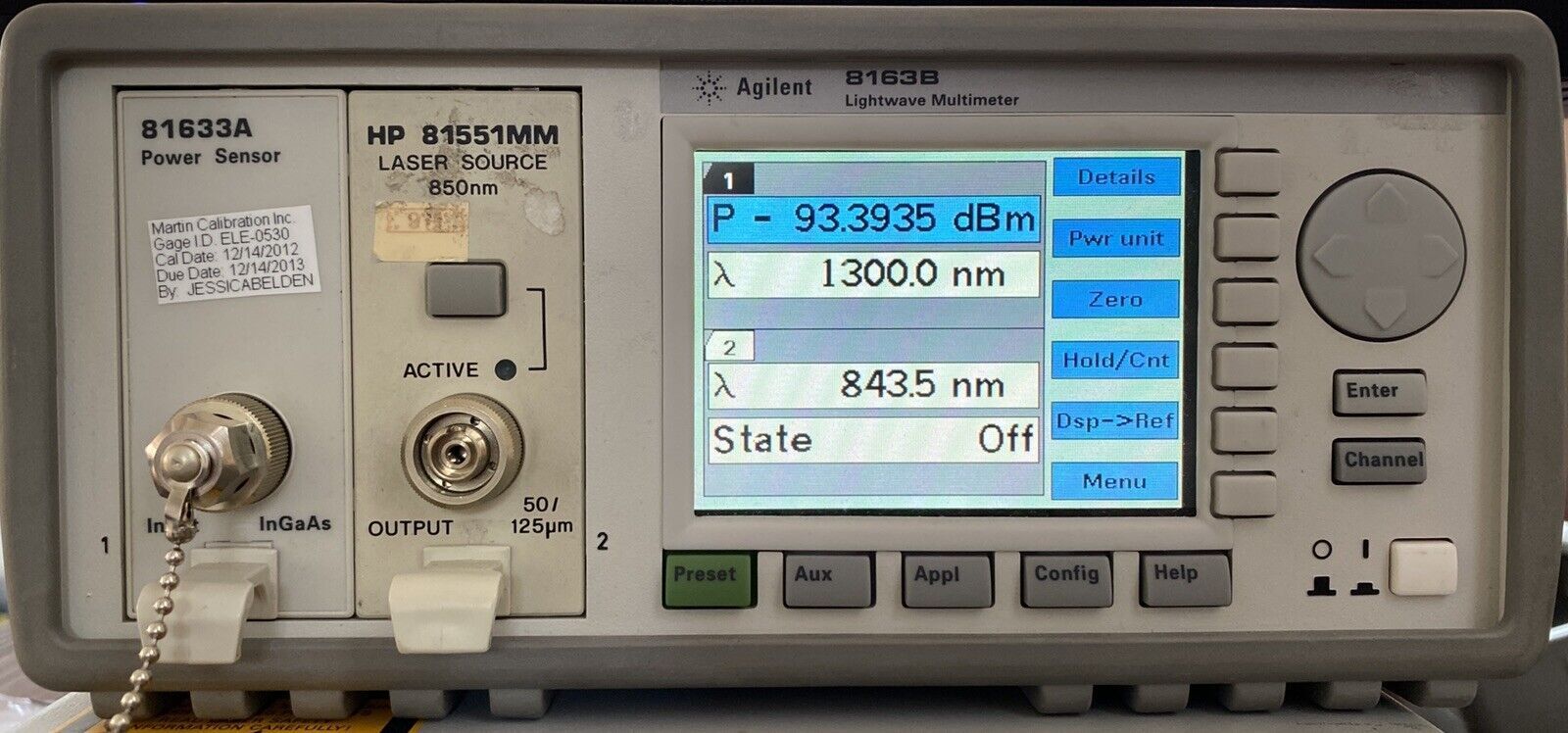 Agilent 8163B Lightwave Multimeter Mainframe ONLY