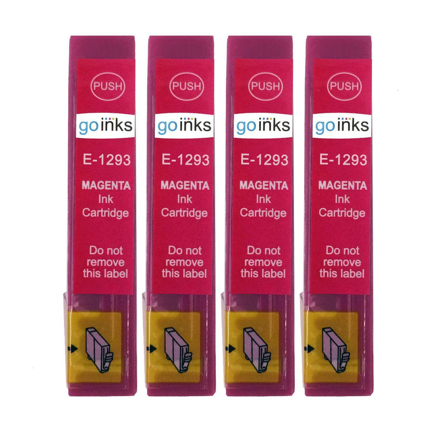 4 Magenta Ink Cartridges non-OEM to replace T1293 (Apple) Compatible for Printer
