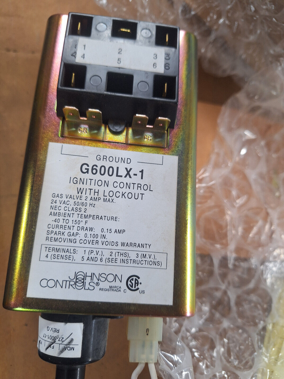G600LX-1 johnson controls gas ignitor