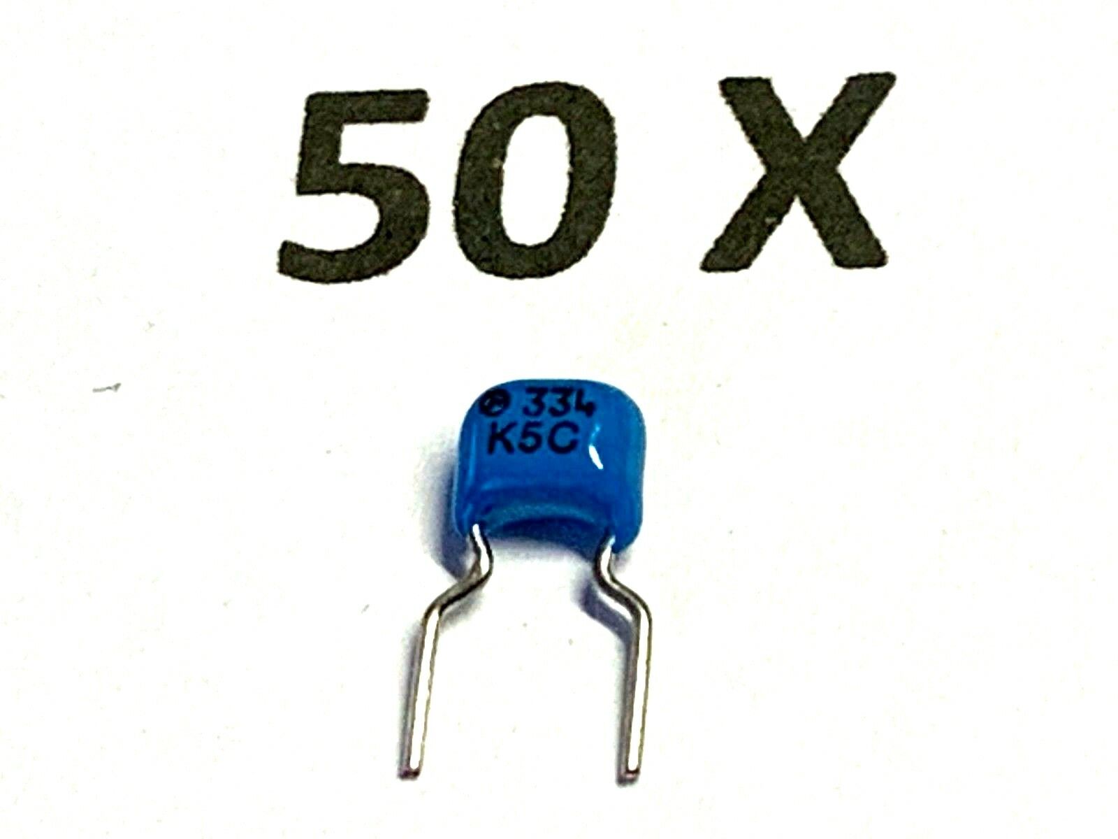 330nF, 0.33uF, 50/63V, 10%, X7R, RM5, Ceramic, MuRata, RPE Series, 50-Piece