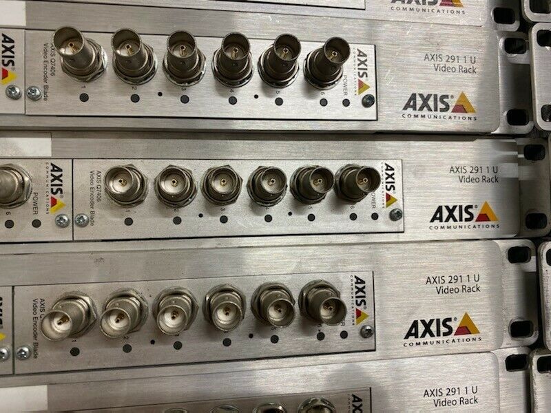 Axis 291–1 U video racks complete with three Q7406 Video encoder blades. 