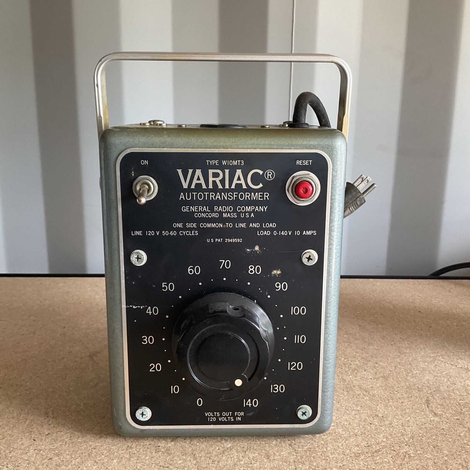 VINTAGE VARIAC GENERAL RADIO W10MT3 10A AUTOTRANSFORMER 0-140V 10 AMPS (SC2)
