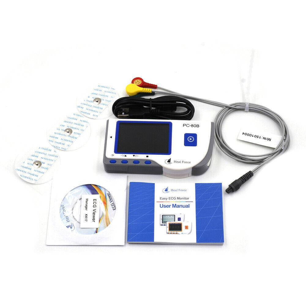 PC-80B Heal Force Handheld Color ECG EKG Heart Monitor USB Continuous Measuring