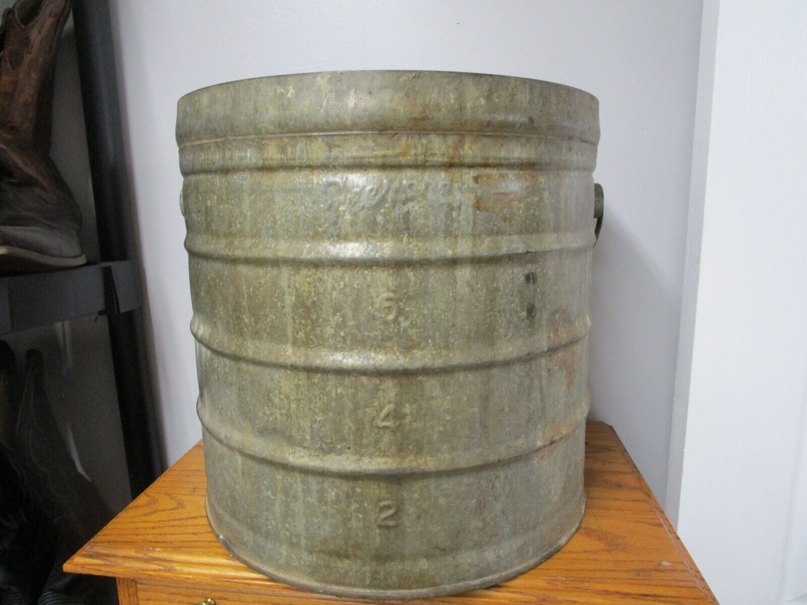 Vintage Geerpres Wringer Inc 8 Gallon Galvanized Mop Bucket Industrial Planter