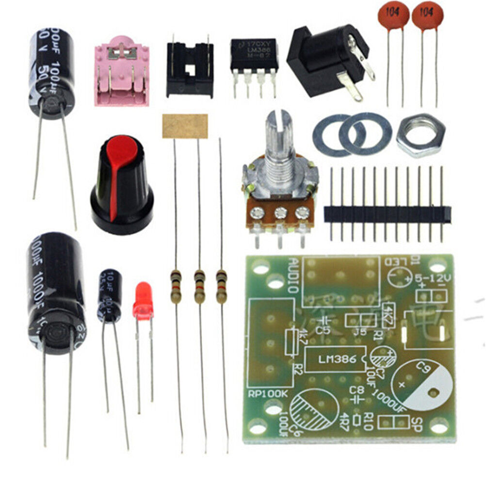 1Set LM386 Super MINI Amplifier Board 3V-12V DIY Kit M5@-@