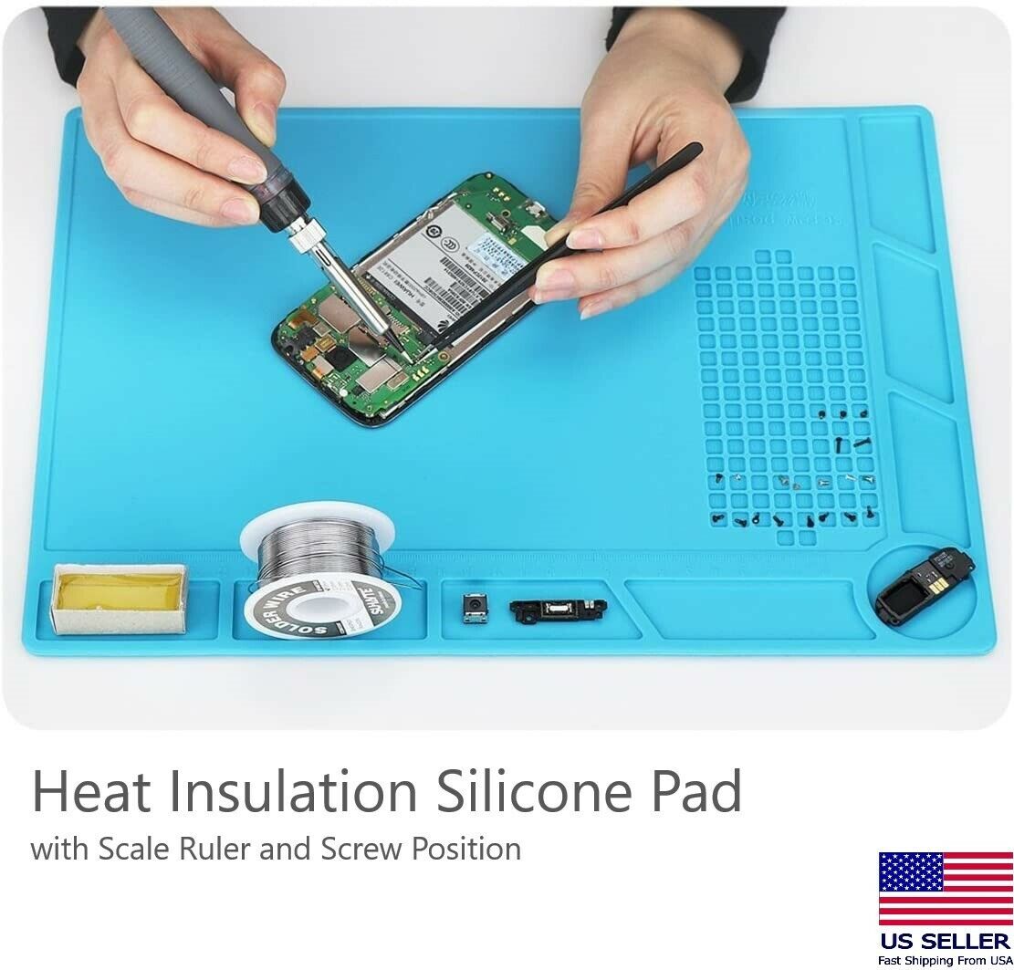Heat Insulation Silicone Pad Soldering Cell Phone Repair Platform Mat 13.8 x 9.8