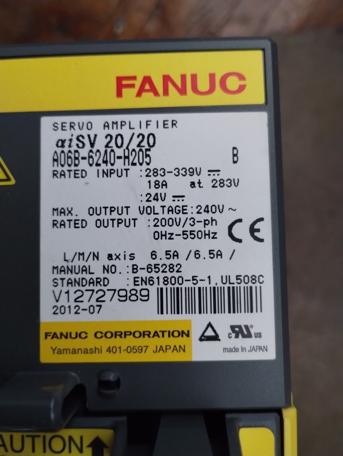 Fanuc Servo Amplifier Fanuc A06B-6240-H205